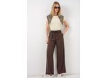 Hoge taille wijde broek met zakken