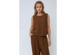 Linnen Voel Blouse & Elastische Taille Broek Tweedelige Coördinatie Set