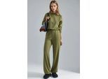 Modal Touch Halb-Halsbedecktes Bluse & Elastische Taillenhose