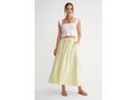 Hoge Taille Poplin Rok met Touwtje Detail