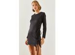 Uitgesneden Crew Neck Mini Jurk