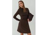 Gekleed Mini-jurk met Ronde Hals