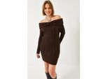 Strapless Kabelgebreide Aansluitende Jurk