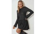 Korte Mouwen Skater Mini Jurk met Knopen Detail