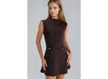 Mini-jurk met Staande Kraag en Pocketdetails