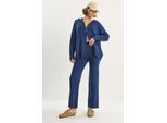 Hoge Taille Rits Kraag Cardigan en Broek Set