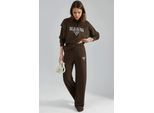 Modal Touch Geborduurde Hooded Twee-Delige Set