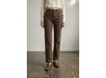 Hochtaillierte Jeans mit geradem Bein und Taschen