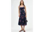 Blumiges Midikleid mit Herzkragen