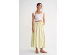 Hoge Taille Poplin Rok met Touwtje Detail
