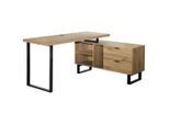 Carryhome Eckschreibtisch, Schwarz, Eiche, Metall, Holzwerkstoff, 2 Schublade(n) Schubladen, rechteckig, Flachrohr, Kufe, 120x75x150 cm, Bsci, Stauraum, Kabeldurchlass, Arbeitszimmer, Schreibtische, Eckschreibtische