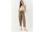 Brede Taille Textuur Broek met Koord en Zakken
