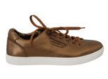 Dolce & Gabbana Gold Leder Herren Freizeitsneaker