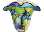 Tischvase CASABLANCA BY GILDE "Visto, Höhe ca. 31 cm", blau (blau, grün), B:37cm H:31cm T:22cm, Glas, Vasen, dekorative Vase aus Glas, Blumenvase