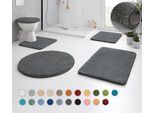 Badematte KLEINE WOLKE "RELAX", grau (anthrazit), H:30mm, Polyacryl, Badematten, Badematte, Badteppich, meliert, rechteckig, rund & als Set erhältlich