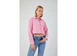 Korte Poplin Shirt met Pocket Detail