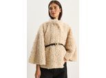 Oversized Pluche Jas met Kraag