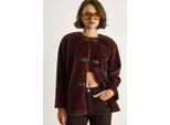 Gestructureerde Gabardine Buttoned Coat met Jacketkraag
