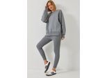 Textured Knit Capri Actieve Set met Ronde Hals