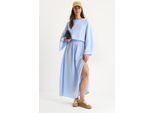 Textured Crew Neck Blouse en Rok Set