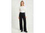 Hoge taille wijde broek met gesp