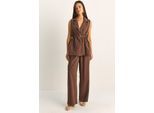 Hoge Taille Brede Pijpen Co-ord Set met Coltrui