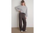 Hochtaillierte Pull-On Gerade-leg-Hosen mit Taschen