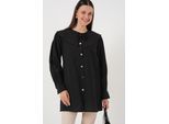Lange Losse Blouse met Babykraag en Strikdetail