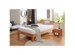 P & B Bett, Kernbuche, Holz, Kernbuche, massiv, 120x220 cm, für Rollrost geeignet, Lattenrost geeignet, Schlafzimmer, Betten, Einzelbetten