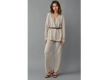 V-Ausschnitt Cardigan und Weitbeinige Hosen Strickset