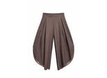 Hochtaillierte Faltenweitet-Hose