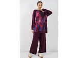 Oversize-Abstract-Druck Rundhals-Tunika & Hosen-Set