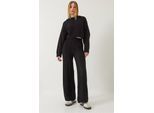 Strukturierter Strick-Crop-Pullover und weite Bein-Hosen Co-Ord-Set