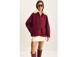 Oversized Pluche Jas met Bontkraag
