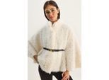 Oversized Pluche Jas met Kraag