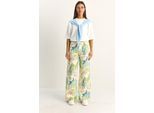 Hoge Taille Paisley Print Rechte Spijkerbroek
