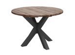 Ambia Garden Gartentisch, Akazie, Holz, Metall, Akazie, Schichtholz, rund, X-Form, 120x76x120 cm, FSC 100%, Gartenmöbel, Gartentische, Gartentische