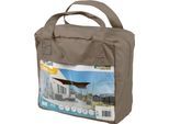 Sonnensegel WINDHAGER "Cannes, Rechteckiges Segel zur Beschattung von Terrasse, Balkon", grau (taupe), B:400cm T:400cm, Polyester, Sonnensegel, Sonnenschutz 3 x 4 m, erhältlich in anthrazit, grau, taupe oder weiß