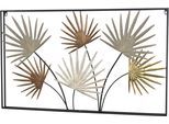 Wanddekoobjekt "Wanddekoration", rosa (kupfer), B:100cm H:60cm T:5cm, Metall, HOFMANN LIVING AND MORE, Wanddekoobjekte, farbige Blätte mit Metallrahmen