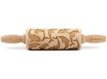 Teigroller FOLKROLL "Delfine", braun (holzfarben), L:23cm Ø:4,5cm, Massivholz, Teigroller, Keksteig im Handumdrehen mit Motiv versehen