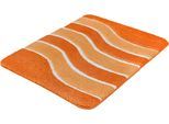 Badematte MEUSCH "Lara", karotte, H:20mm, Polyester, Badematten, Badematte, Wellen-Design mit flauschigen weißen Akzenten