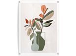 Poster REINDERS "Vase mit Blumen", grün (farbe bild(er): grün), B:60cm H:80cm T:0,1cm, Leinwand, Bilder, Poster