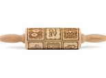 Teigroller FOLKROLL "3D-Motiv-Teigrolle", braun, L:23cm, Massivholz, Teigroller, Love Message