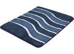 Badematte MEUSCH "Lara", navy, H:20mm, Polyester, Badematten, Badematte, Wellen-Design mit flauschigen weißen Akzenten