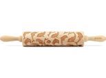 Teigroller FOLKROLL "Delfine", braun (holzfarben), L:43cm Ø:6cm, Massivholz, Teigroller, Keksteig im Handumdrehen mit Motiv versehen