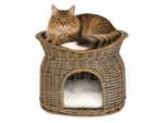Lionto Weidenkorb für Katze grau