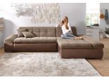 Ecksofa DOMO COLLECTION "MORIC 300x172 cm, XXL-Sofa mit viel Platz, L-Form, auch in Cord", bunt (beige, braun), B:300cm H:80cm T:172cm, Kunstleder SOFTLUX / Struktur (90% Polyester/ 10% Polyacryl);Microfaser PRIMABELLE (100% Polyester)/ Struktur (90% Polyester/ 10% Polyacryl), Sofas, Ecksofa, wahlweise mit Bettfunktion und Armteilverstellung, beige-braun