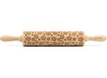 Teigroller FOLKROLL "3D-Motiv-Teigrolle", braun, L:43cm, Massivholz, Teigroller, Kleeblatt