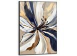 Poster REINDERS "Glamour Flower", blau (farbe bild(er): blau), B:50cm H:70cm T:1,6cm, Bilder, Poster, Wohnzimmer - Blau - MDF - Abstrakt - 50x70 cm