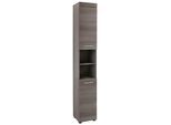 Hochschrank WELLTIME "Royan", eichefarben rauchsilber, B:30cm H:30cm T:190cm, Schränke, Bad-Hochschrank Hochschrank, Hochschrank mit 2 Türen & 2 Fächern - (B/T/H) 30/31/190 cm
